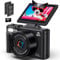 Pedtail Cámara digital 5K - Cámaras digitales de 75 MP para fotografía - Cámara de vlogging para YouTube - Cámara de video de enfoque automático de 3 pulgadas con pantalla abatible de 180° con zoom de