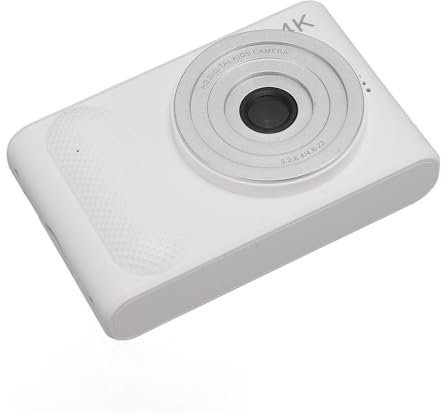 4K-Digitalkamera, 48 MP HD, Kompakte Spiegelreflexkamera mit 16-fachem Zoom, 2,4-Zoll-Display – Tragbare Taschenkamera für Reisefotografie und Vlogging (White)