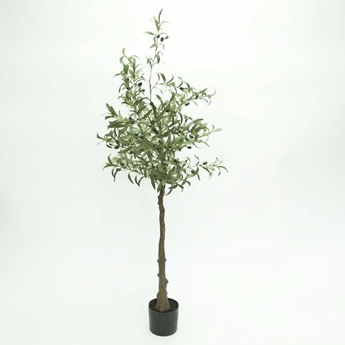 Decor Essentials Artificial Olive Tree 160cm Big tall Fake Plants, Artificial Olive Silk Plants Indoors in Pots, Faux Tropical large artificial plant for Home Office Living Room outdoors Decor