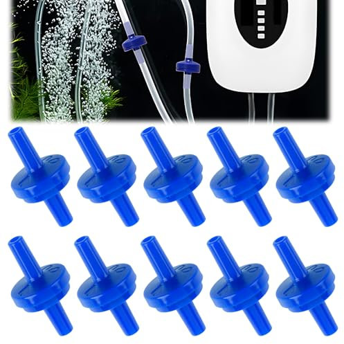 10 Stück Einweg Rückschlagventil 4mm, Aquarium Fisch Tank Luftschlauchverbinder PP Kunststoff, Luftpumpe Plug in Rückschlagventil für Aquarien, Geruchshemmendes