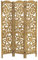 ML-Design Paravent Intérieur Yokohama, Naturel, 172x121 cm, en Bois, à 3 Panneaux Pliables, Cloison de Séparation Décorative Séparateur de Pièce Diviseur Écran d'Intimité Vestiare Protection Visuelle
