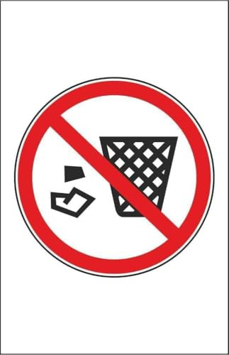 M-ITALY CARTELLO SEGNALETICO - VIETATO GETTARE RIFIUTI - Adesivo Extra Resistente, Pannello in Forex, Pannello In Alluminio (Plastica, 10x15 cm)