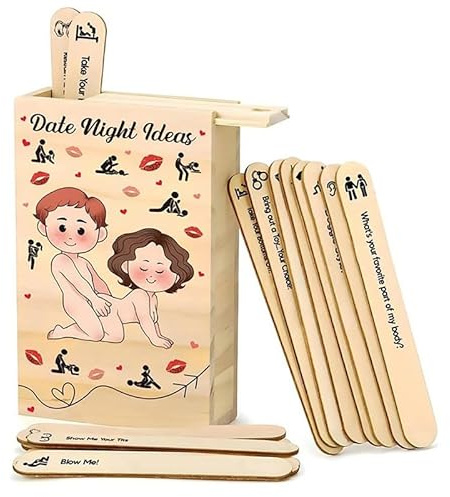 30 Date Nacht Ideen Paare Spiele Date Nacht Geschenke Holz Termine Idee Box für Paare Aktivitäten Romantische Holz Paar Ideen Valentinstag Holzstab Zeichenspiel Wiederverwendbar Holzset für Party