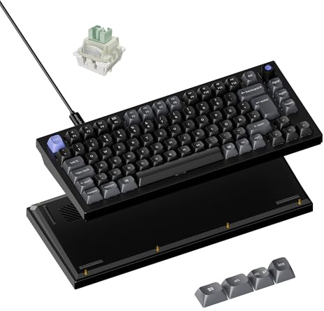 Keychron Q1 HE 8K Kabelgebundene mechanische Tastatur, 75% ISO-DE Layout, Vollmetallgehäuse, Einstellbarer Auslösepunkt, Ultra-Fast Magnetic Lime Switches, kompatibel mit Mac, Windows, Linux