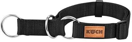 KOCH Zugstopp-Halsband Comfort, Made in Germany, stufenlos verstellbar, für kleine mittlere & große Hunde, Anti Zug, schwarz/M/L - 25mm | 35-55cm