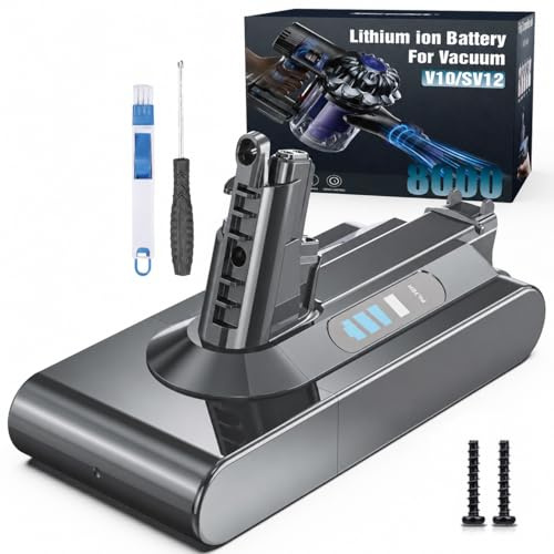 8000mAh Replacement Battery for Dyson V10 SV12 | Battery Compatible with Dyson Animal Absolute V10 Motorhead Fluffy Cordless Handheld Vacuum Cleaner