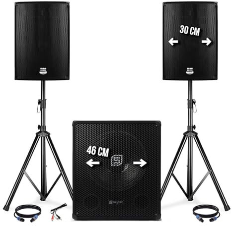 Empacar sono 2400W - 2 altavoz de 12/ 30 cm + Sub 18 Cables / 46cm + pies + - WSB-1812-V2