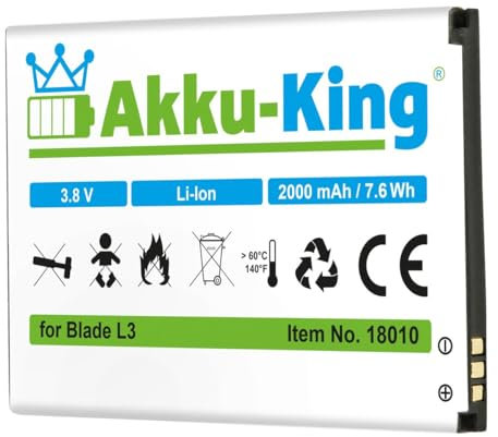 Akku-King Akku kompatibel mit ZTE Li3820T43P3h785439 - Li-Ion 2000mAh - für Blade L3