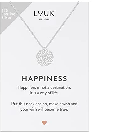 LUUK LIFESTYLE 925 Sterlingsilber Halskette mit Anhänger | Schmuckgeschenk für Freundin, Verlobte, Wasserfest, Hypoallergen, 50cm Verstellbare Kette