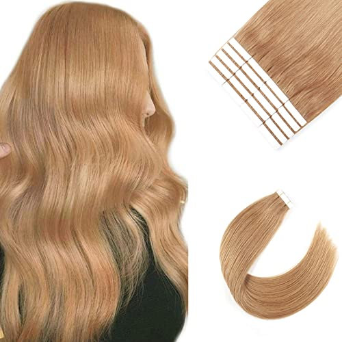 Sixstarhair Extensions Tape In Echthaar 20pcs 50g 50cm Invisible Tape In Haarverlangerung Echthaar #27 Honigblond Nahtlos NatüRlich Erweiterungen