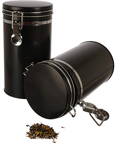 Dosenritter | 2x Kaffeedose/Vorratsdose mit Bügelverschluss und Silikondichtung, luftdicht aus Metall für je 500g Kaffee | 20 x 10.4cm (H,ø) | auch ideal als Mehl- oder Reisdose