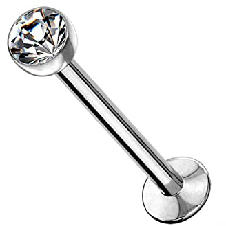 WARRIOR Lippenpiercing Tragus Helix Stud STERIL aus 316L Chirurgenstahl/Titan mit einer Kristallkugel mit 3mm Innengewinde PCS-008 / PCS-034 / PCS-016 / PCS-008