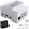 GeeekPi Case for Raspberry Pi 3B+/3B on DIN Rail - Modular Box for Electrical Panels,Raspberry Pi 3 Case with Fan,Raspberry Pi Heatsink for Raspberry Pi 3B+/3B