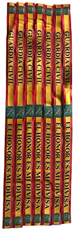 Gemelolandia | Pack de 7 Pulseras de Tela Bordada Especial Guardia Civil El Honor es mi Divisa 33 cm | Con Bandera de España y Escudo