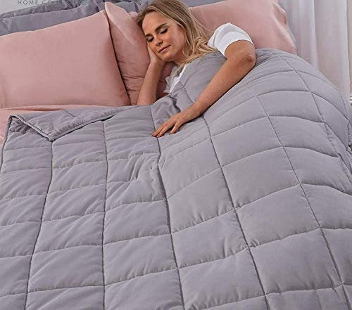 ADEPTNA Weighted Blanket for Adults Soft Sensory Sleep Therapy Reduce Anxiety Relieves Stress – sleep disorders anxiety autism ADHD and sensory disorders (GREY, DOUBLE - 6KG)