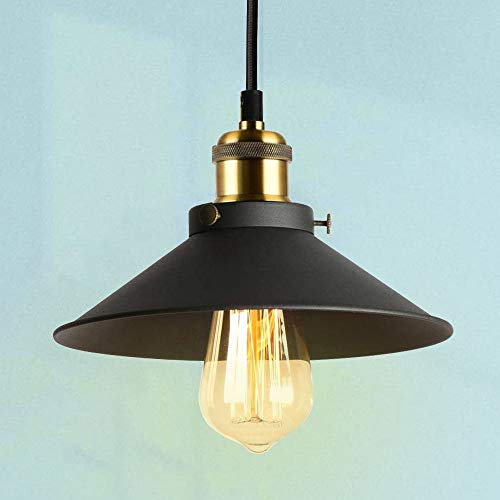 Lrpiyvo Suspension Luminaire Industrielle Noir Suspension Vintage Retro Lampe Suspendue Metal lustre Industriel Éclairage de Plafond pour Salon Chambre Cuisine Restaurant Bar Couloir