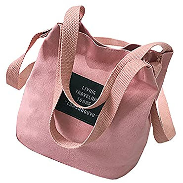 Ni_ka Sac Pas Cher Sacs Bandouliere Femme Sac BandoulièRe Mini Fourre-Tout Sac Seau Sac BandouillèRe Femme Sac Toile Femme (Rose, Taille unique)