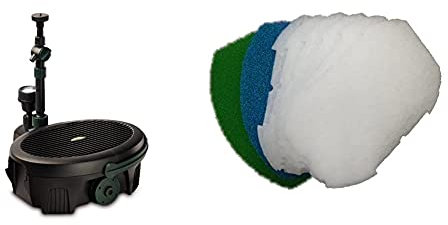 Blagdon Inpond 5-in-1 3000, 10w Pond Pump and Filter, for Ponds Up to 3000L & 5 in 1 3000 Maintenance Kit, Replacement Filter Foam and Polymer Wool Filter Pad to Fit The Inpond 5 in 1 3000 Filter