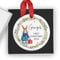 Personalised Baby's First Christmas Bauble - Custom 1st Xmas Ceramic Ornament, Choice of Rabbit Colour - 2024 Keepsake - Gift Box Included - Ideal for New Baby Boys & Girls Tree Decoration - Blue Coat