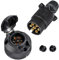 SPARKMOTO Marke Anhänger Stecker 7 Polig und Anhänger Steckdose 7 Polig Set, nach ISO1724 genormt,12V Wasserdicht 7-pol Anhänger Stecker Steckdose mit Zugentlastung für Anhänger KRZ RV LWK(Nuss Kappe)
