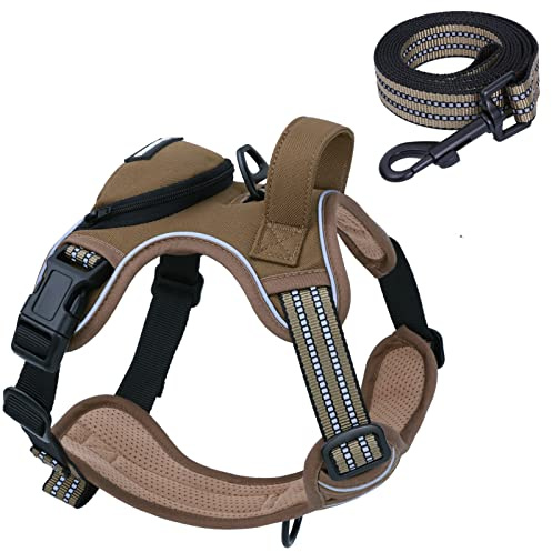 Hundegeschirr mit Tasche (S, Braun)