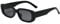 YUELUQU Vintage rechteckige Sonnenbrille modische Retro-Brille mit quadratischem Rahmen Für Damen Herren Mit Uv Schutz (A-Schwarz)