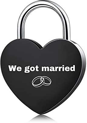 MunkiMix Personalisiertes Herz Vorhängeschloss, Liebesschloss, Graviertes Foto, Name für Freund, Freundin, Liebesbrücke, Legierung Schloss mit Schlüssel, Geschenk zum Valentinstag