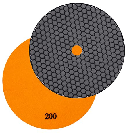 EDW Profi Diamant-Schleifpad für Trockenschliff, D = 230 mm, Körnung 200, Klettaufnahme, für Naturstein, Kunststein, Granit, Marmor, Glas, Keramik oder Fliesen