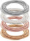 BENECREAT 60 Pezzi 4 Colori 5,85cm Braccialetti Di Corde Di Chitarra, Rose Glod Platino Oro Chiaro Argento Bracciale Flessibile Filo D'acciaio