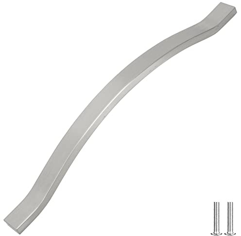 Decoranddecor Bow Pull Handles for Cabinets Cupboards Furnitures Alloy Material (Brushed Chrome, 224mm)