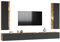 Planetmöbel TV Wohnwand Wohnzimmer 2X 140 cm Gold Eiche/Anthrazit, mit 2X 40cm Seitenschränken Gold Eiche/Anthrazit