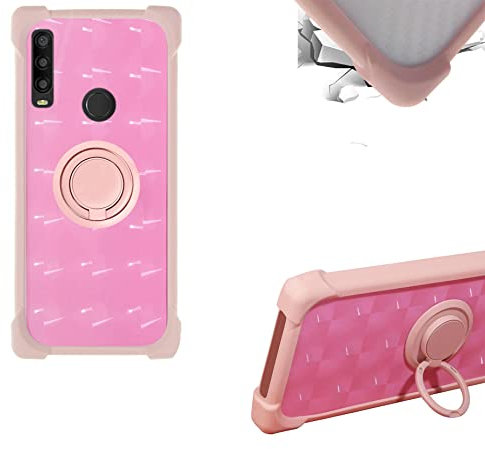 Funda para Alcatel 1S 2020 Funda Compatible con Alcatel 1S 2020 Case Carcasa PC + Silicona Soporte Anillo Metalico 360 TZZH-Fen