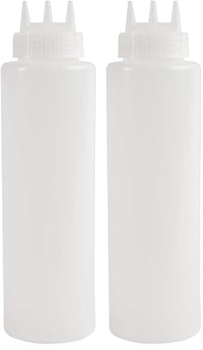 Vogue CW726 Squeeze Bottle Clear, 3 Nozzle, 36 oz. (Pack of 2)