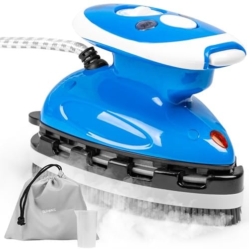 Duronic Travel Iron SI2 BE Mini Irons, 50ml Tank, Steam Iron, 375W Lightweight Portable Ironing, Compact, Variable Heat Settings For Holiday Quilting Patchwork Applique Craft - Blue