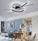 Wohnzimmer LED Deckenleuchten Dimmbar Wohnzimmer Deckenleuchte mit Fernbedienung Moderne Schlafzimmer Lampe Kreative Metall Acryl Design Deckenleuchte,Hängelampe für Büro,Innenbeleuchtung,(Schwarz)