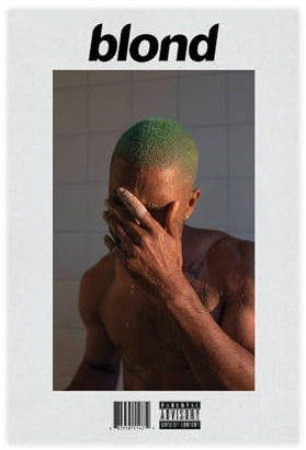 ppARK Frank Ocean Poster, Blonde Album Cover Leinwand Druck für Raum Ästhetische Wandkunst Schlafzimmer Schlafsaal Dekor 16x24 Zoll Ungerahmt