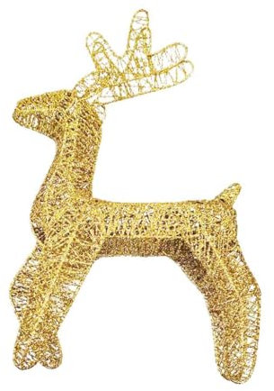Beleuchtete Weihnachts-Hirsch-Statue, Weihnachtsdekoration, Figuren, große Eisen, Dekoration für den Vorgarten, goldfarbenes Licht