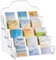 Menkxi Présentoir à 4 niveaux pour cartes de vœux - 30,5 x 25,4 x 35,6 cm - Acrylique transparent - Organisateur pour autocollants - Pour vendeurs, comptoirs, magasins de détail, cartes postales
