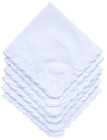 6 Stück Damen Stickerei Baumwolle Taschentücher Spitze Hochzeit Taschentücher, Zww-w05, Einheitsgröße