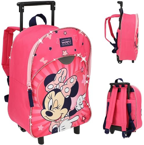 alles-meine.de GmbH 2 in 1 - Kinder Trolley & Rucksack - Minnie Maus - wasserabweisend & beschichtet - für Mädchen & Jungen - Trolly mit Rollen - Kindertrolley - Trolleyrucksack ..