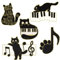 XhaXhi Épingles en émail en forme de chat noir - Ensemble de broches en émail - Unisexe - Métal noir - Style animal - 1 broche - Pour décoration de vestes et chapeaux