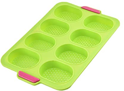 TOPBATHY 8 Roll Bread Decorating Tools Silicone Baking Cups Muffin Hot Dog Tray Silicone Cake Pan Stencils for Cake Decorating Baking Mold Silicone Molds Fondant Mold for Bread French Reel