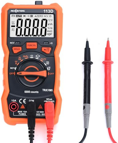COVVY Digital Multimeter, 6000 Zählt Multi Tester, Ohm Volt Amp Test Meter mit LCD Hintergrundbeleuchtung, Portable Multi Tester misst OHM AC DC Spannungsstrom, Widerstand Kapazität Kontinuität Diode