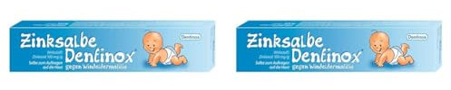 Dentinox Zinksalbe gegen Windeldermatitis rasche milde Wundheilung Wundsalbe, Geschmacksneutral, für Babys Salbe, Farblos, 45 g Crème (Packung mit 2)