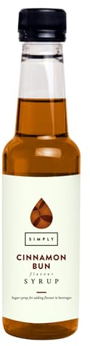 SIMPLY Cinnamon Bun Syrup (250ml) | Vegan, Nut Free & Halal Certified Flavoured Syrup for Coffee, Cocktails & Baking
