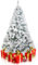 HanDpi TOROTON Künstlicher, schneebedeckter Weihnachtsbaum, weiß, 2,1 m, beflockter Kunstbaum mit Metallständer für das Homeoffice (1000 Spitzen)