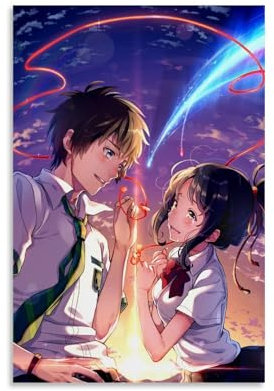 ZCHLATGDE Your Name Kimi No Na Wa Póster de Anime Pintura Decorativa Lienzo Arte de Pared Salón Póster Dormitorio Pintura, Arte de Pared Impresión de Imagen Moderna Decoración de Habitación Familiar