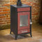 Dmora - Stufa a Legna Dtavalazz, Caminetto a Legna, Focolare a Legna, Stufa Rustica, Made in Italy, 49x46 h91 cm, Rosso