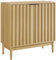 MMT Furniture Designs Ltd Sideboard Cabinet with Storage - Fluted 2 Doors, 80cm Wide, 83cm Tall, Adjustable Shelf - Fluted Buffet Credenza Accent, Console Cabinet on Legs - Beech, White, Black (Oak)