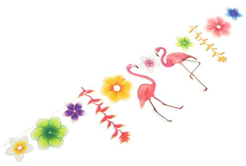 Cabilock Cartoon-banner Flamingo-blumen-ornament – ​​hawaiianisches Deko-banner Für Partys
